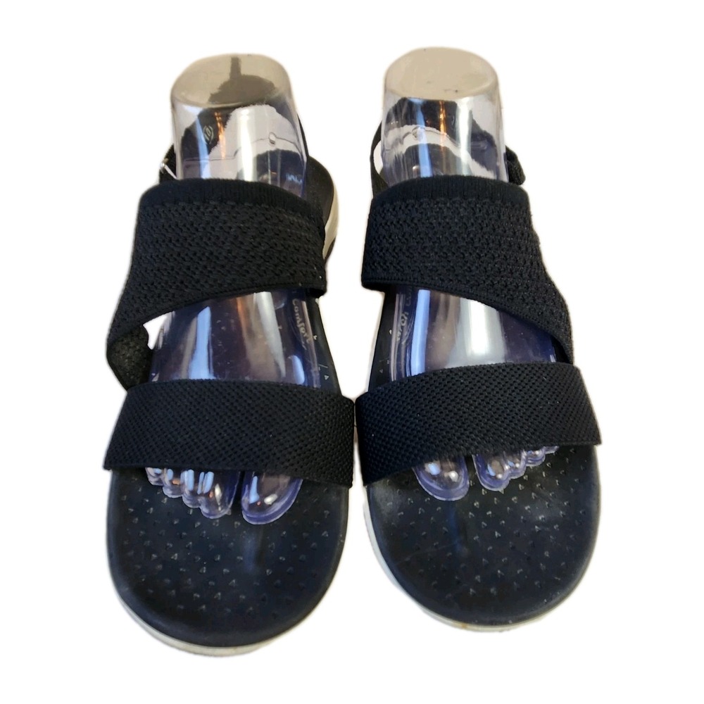 Skechers Reggae Snap Sandals‎ Womens 10 Black Double Strap Flats Outdoor Sport